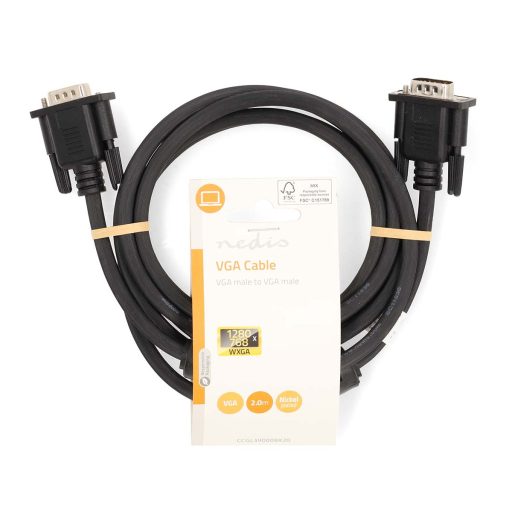 Nedis CCGL59000BK20 VGA kábel 2 M VGA (D-Sub) Fekete
