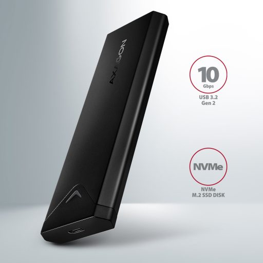 Axagon EEM2-UB2 tárolóegység burkolat Külső SSD ház Fekete M.2