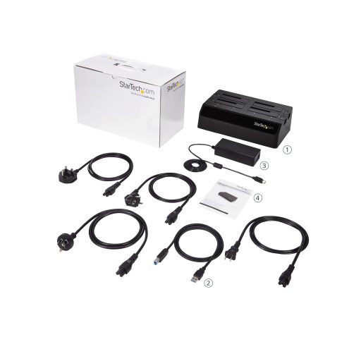 StarTech.com SDOCK4U33 dokkoló állomás tárolóegységhez USB 3.2 Gen 1 (3.1 Gen 1) Type-B Fekete