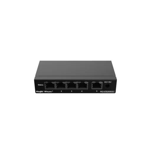 Ruijie Networks RG-ES205GC hálózati kapcsoló Vezérelt L2 Gigabit Ethernet (10/100/1000) Fekete