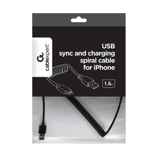 Gembird CC-LMAM-1.5M Lightning kábel 1,5 M Fekete