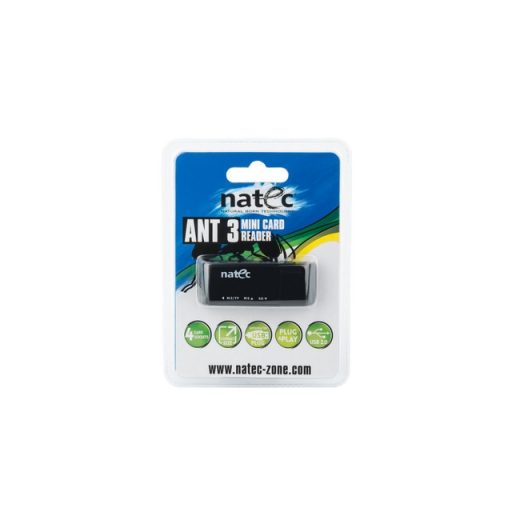 NATEC ANT 3 Mini kártyaolvasó USB 2.0 Fekete