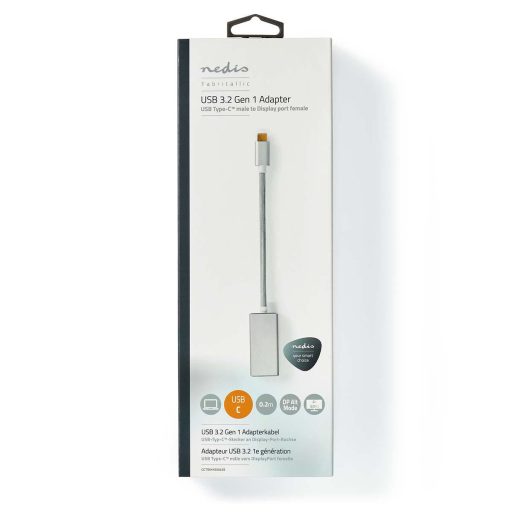 Nedis CCTB64450AL02 video átalakító kábel 0,2 M USB C-típus DisplayPort Ezüst