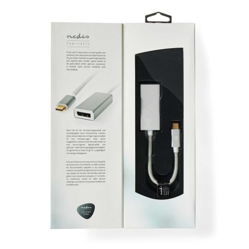Nedis CCTB64450AL02 video átalakító kábel 0,2 M USB C-típus DisplayPort Ezüst