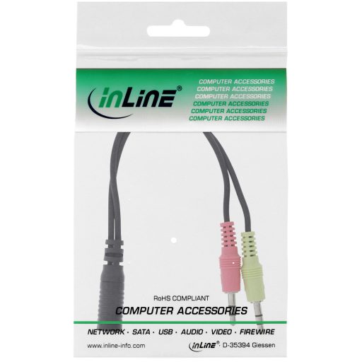 InLine 99312I audio kábel 0,15 M 2 x 3.5mm 3.5mm Fekete