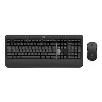   Logitech 920-008677 billentyűzet Egér mellékelve Univerzális Vezeték nélküli RF QWERTZ Svájc Fekete