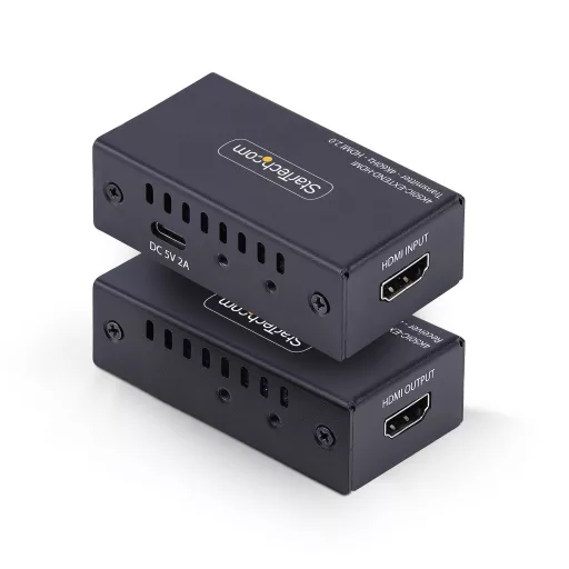 StarTech.com 4K50IC-EXTEND-HDMI audió/videó jeltovábbító AV adó- és vevőegység Fekete