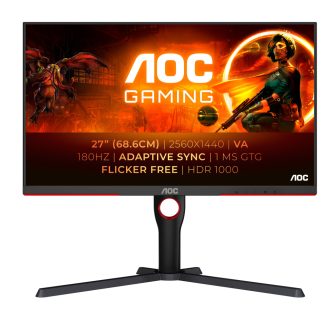   AOC G3 Q27G3XMN/BK 68,6 cm (27") 2560 x 1440 pixelek 2K Ultra HD LED Fekete, Vörös