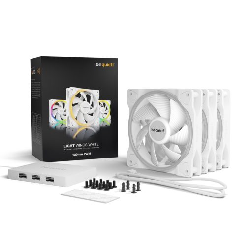 be quiet! Light Wings White | 120mm PWM Triple Pack 12 cm Fehér 3 db