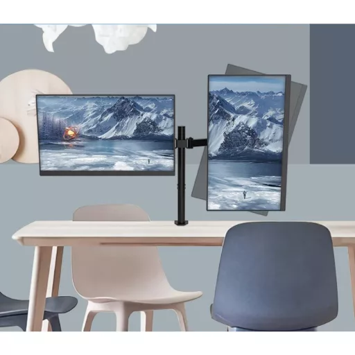 Techly ICA-LCD 482-D asztali TV konzol 68,6 cm (27") Fekete