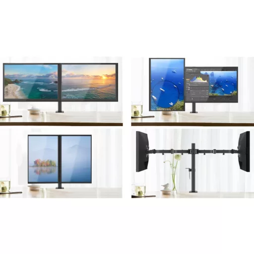Techly ICA-LCD 482-D asztali TV konzol 68,6 cm (27") Fekete