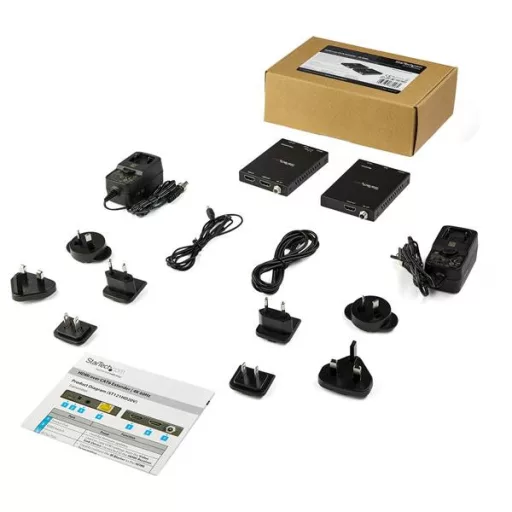 StarTech.com ST121HD20V audió/videó jeltovábbító AV adó- és vevőegység Fekete