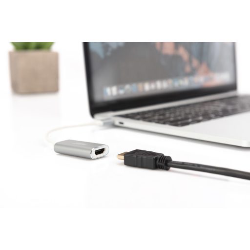 Digitus DA-70836 video átalakító kábel 0,2 M USB C-típus HDMI Ezüst