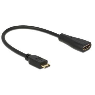   DeLOCK 0.23m mini-HDMI/HDMI HDMI kábel 0,23 M HDMI Type C (Mini) HDMI A-típus (Standard) Fekete