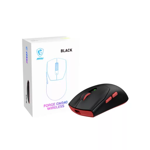 MSI Forge Gm340 Wireless Black egér Játék Kétkezes RF vezeték nélküli + Bluetooth Optikai 12000 DPI