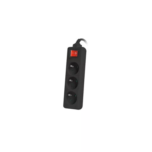 Lanberg PS1-03E-0300-BK elektromos elosztó 3 M 3 AC kimenet(ek) Beltéri/kültéri Fekete