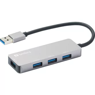   Sandberg 333-67 hálózati csatlakozó USB 3.2 Gen 1 (3.1 Gen 1) Type-A 5000 Mbit/s Szürke