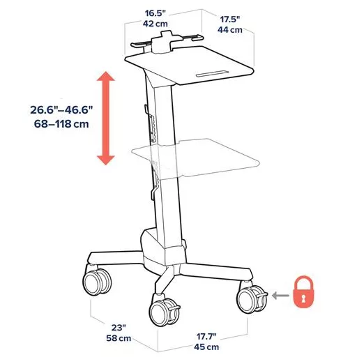 Ergotron Neo-Flex Laptop Cart Szürke Gurulós multimédia állvány/kocsi