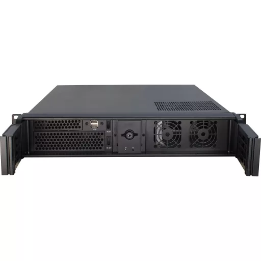 Inter-Tech IPC 2U-2098-SL Rack Fekete