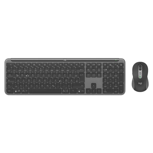 Logitech 920-012504 billentyűzet Egér mellékelve Irodai RF vezeték nélküli + Bluetooth QWERTZ Német Grafit