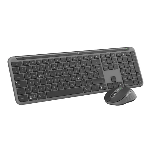 Logitech 920-012504 billentyűzet Egér mellékelve Irodai RF vezeték nélküli + Bluetooth QWERTZ Német Grafit