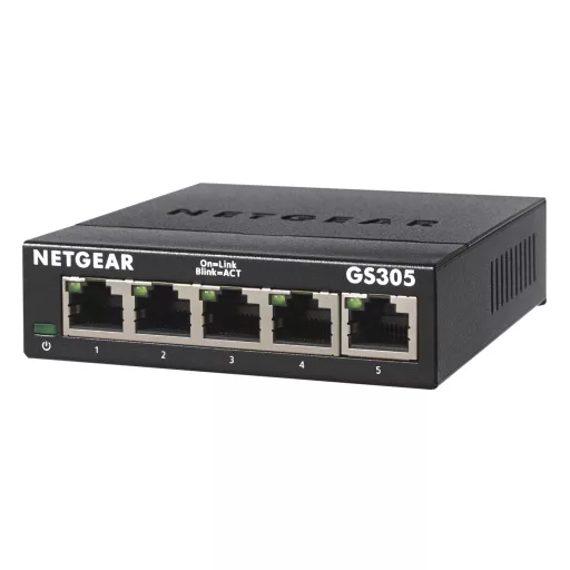 NETGEAR GS305 Beállítást nem igénylő (unmanaged) L2 Gigabit Ethernet (10/100/1000) Fekete