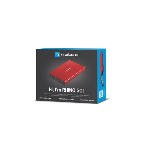 NATEC Rhino GO HDD/SSD ház Vörös 2.5"