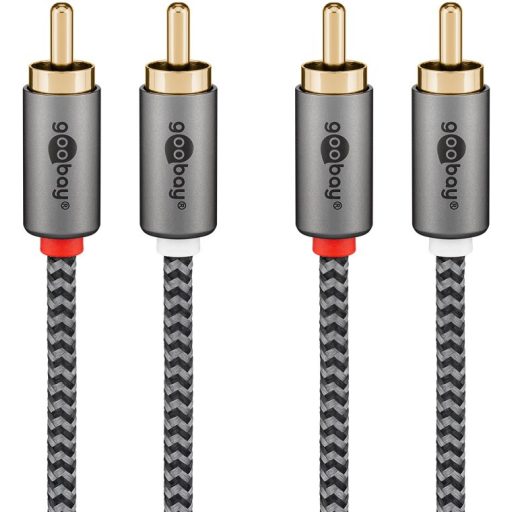 Goobay 65293 audio kábel 2 M 2 x RCA Szürke