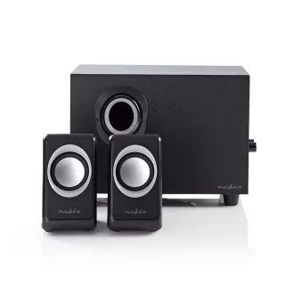 Nedis CSPR10021BK hangfalszett 16 W PC Fekete 2.1 csatornák