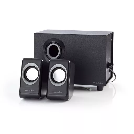Nedis CSPR10021BK hangfalszett 16 W PC Fekete 2.1 csatornák