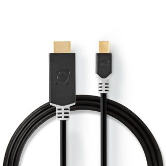   Nedis CCBW37604AT20 video átalakító kábel 2 M Mini DisplayPort HDMI Antracit