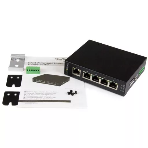 StarTech.com IES51000 hálózati kapcsoló Beállítást nem igénylő (unmanaged) Gigabit Ethernet (10/100/1000) Fekete