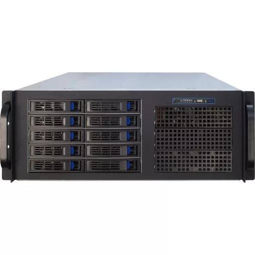 Inter-Tech IPC 4U-4410 Rack Fekete