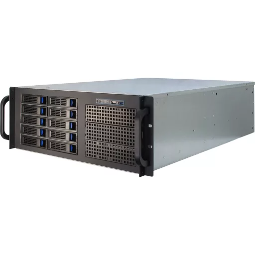 Inter-Tech IPC 4U-4410 Rack Fekete