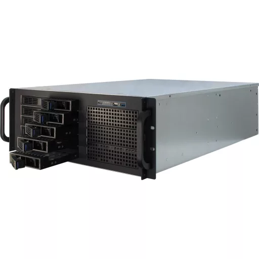 Inter-Tech IPC 4U-4410 Rack Fekete
