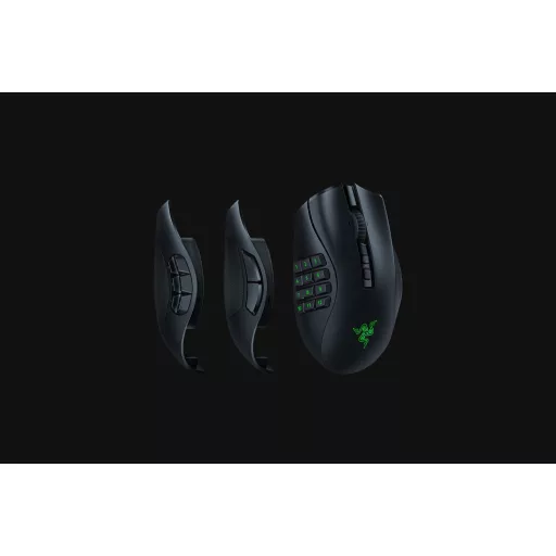Razer Naga V2 Pro egér Játék Jobbkezes RF Wireless + Bluetooth + USB Type-C Optikai 30000 DPI