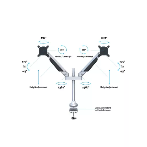 Multibrackets 7198 asztali TV konzol 81,3 cm (32") Ezüst