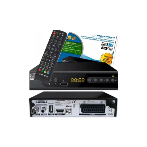 Esperanza EV106R beltéri egység TV-hez (set-top box) Kábel Fekete