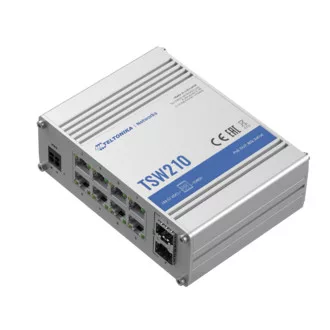   Teltonika TSW210 Beállítást nem igénylő (unmanaged) Gigabit Ethernet (10/100/1000) Alumínium