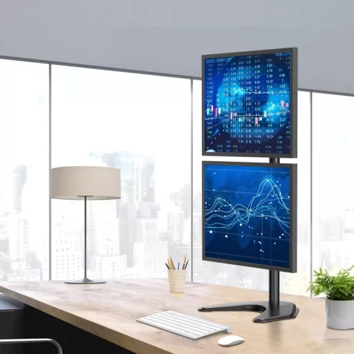 Techly ICA-LCD 2520V asztali TV konzol 68,6 cm (27") Fekete