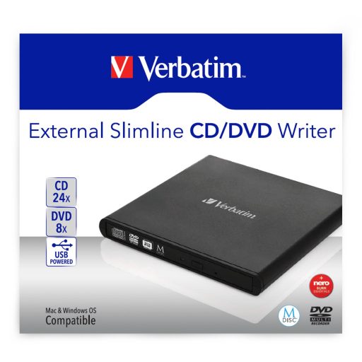 Verbatim Slimline CD/DVD optikai meghajtó DVD-RW Fekete