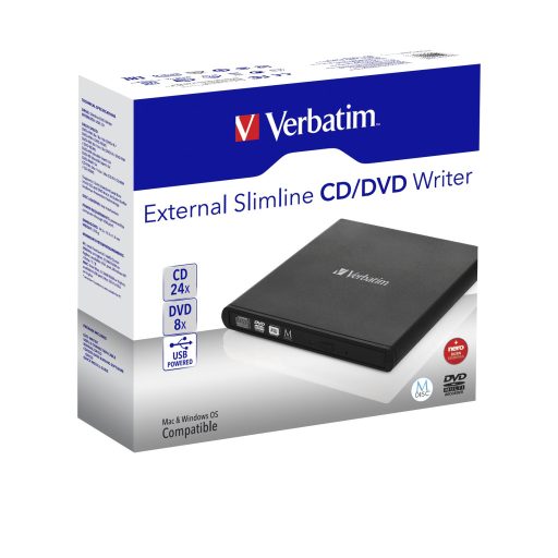 Verbatim Slimline CD/DVD optikai meghajtó DVD-RW Fekete