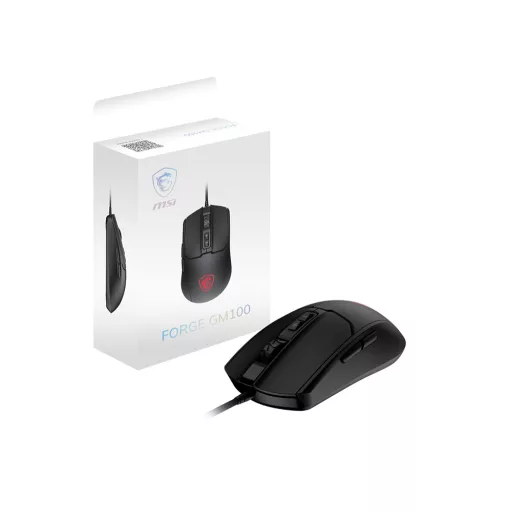 MSI FORGE GM100 egér Játék Kétkezes USB A típus Optikai 6400 DPI