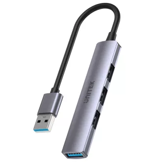   UNITEK H1208A hálózati csatlakozó USB 3.2 Gen 1 (3.1 Gen 1) Type-A 5000 Mbit/s Szürke