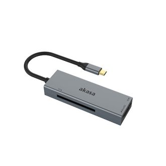 Akasa AK-CR-09BK kártyaolvasó USB 2.0 Type-C Szürke