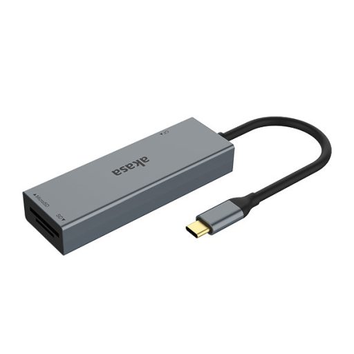 Akasa AK-CR-09BK kártyaolvasó USB 2.0 Type-C Szürke
