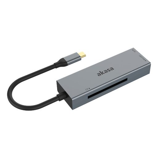 Akasa AK-CR-09BK kártyaolvasó USB 2.0 Type-C Szürke