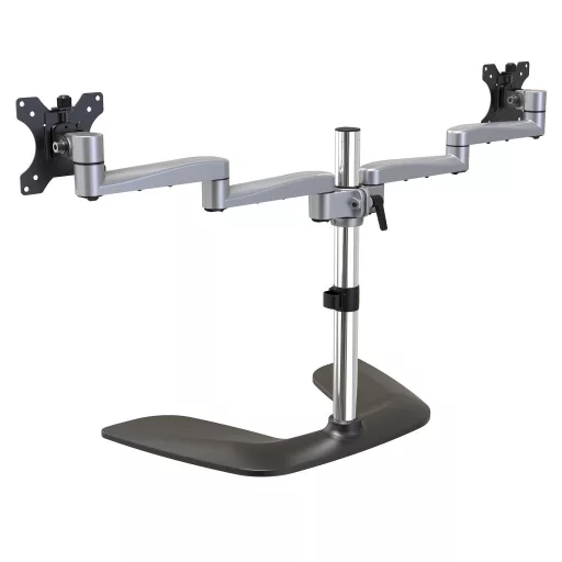 StarTech.com ARMDUALSS asztali TV konzol 81,3 cm (32") Fekete, Ezüst