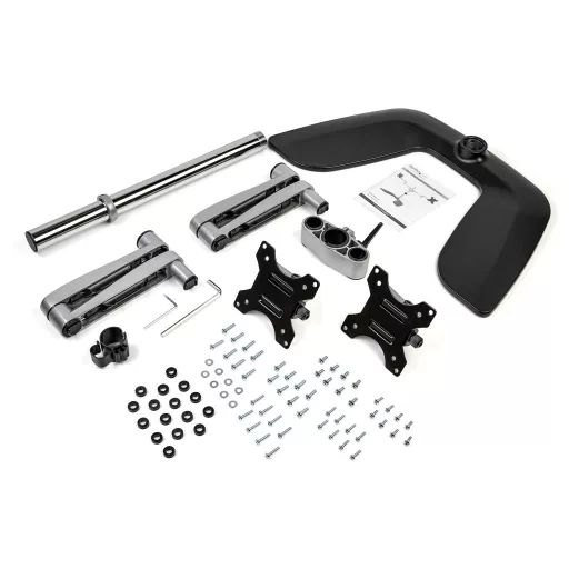 StarTech.com ARMDUALSS asztali TV konzol 81,3 cm (32") Fekete, Ezüst