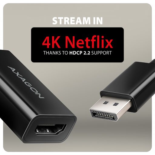 Axagon RVD-HI20N video átalakító kábel 0,15 M DisplayPort HDMI Fekete